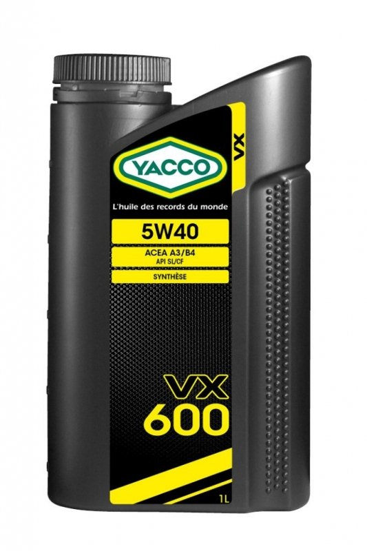 Масло моторное YACCO VX 600 синт. 5W40,SL/CF (1 л)
