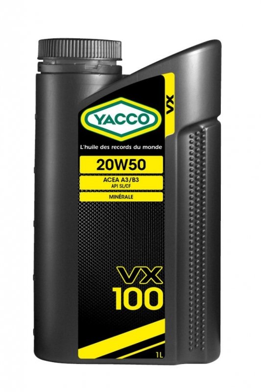 Масло моторное YACCO VX 100 минер. 20W50,SL/CF (1 л)