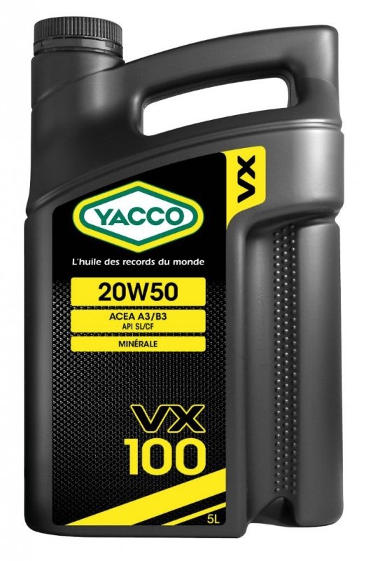 Масло моторное YACCO VX 100 минер. 20W50,SL/CF (5 л)