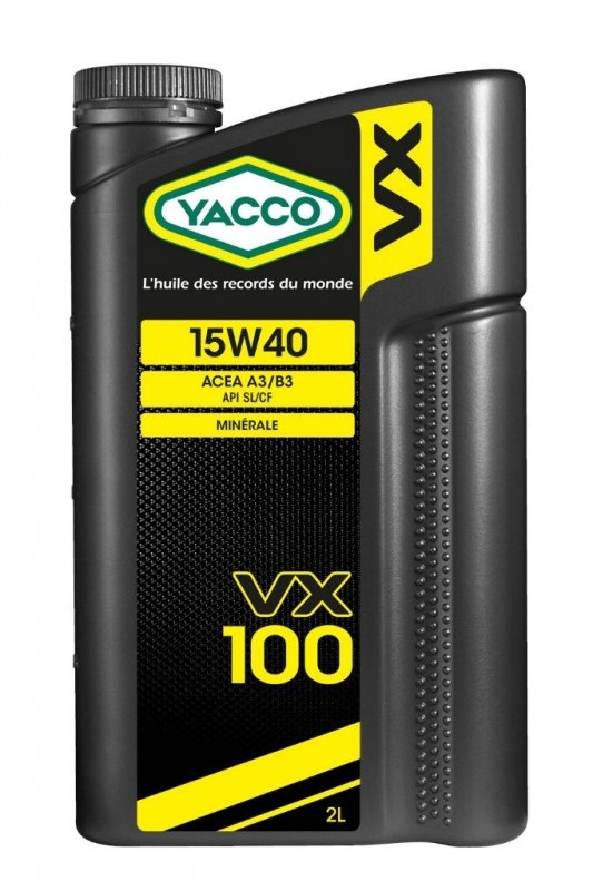 Масло моторное YACCO VX 100 минер. 15W40,SL/CF (2 л)