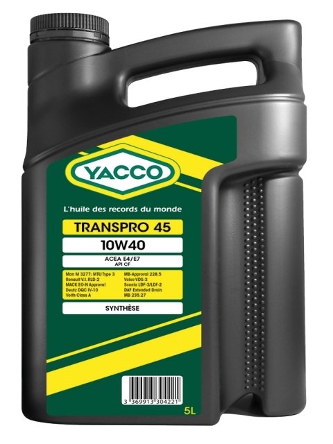 Масло грузовое YACCO TRANSPRO 45 п/синт. 10W40,CF (5 л)