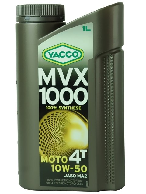 Масло для мотоциклов с 4-тактным двигателем YACCO MVX 1000 4T синт. 10W50, SL (1 л)