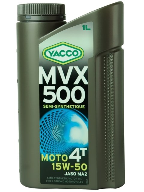 Масло для мотоциклов с 4-тактными двигателями YACCO MVX 500 4T п/синт. 15W50, SL (1 л)