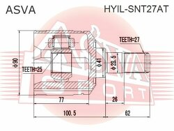 Шрус Внутренний Левый 25x41x27, ASVA, HYILSNT27AT