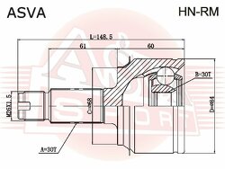 Шрус Наружный 30x68x30, ASVA, HNRM