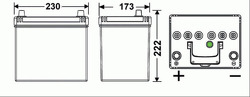 Аккумулятор 19.5/17.9 рус 60ah 480a 230/173/222