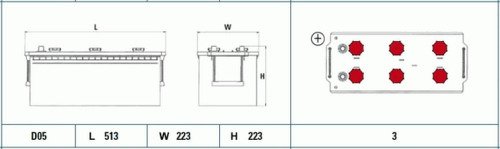 Аккумулятор 185ah 1100a +слева strong pro 513x223x223 b0