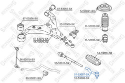 Наконечник рулевой левый KIA Sportage, Hyundai Tucson 04>