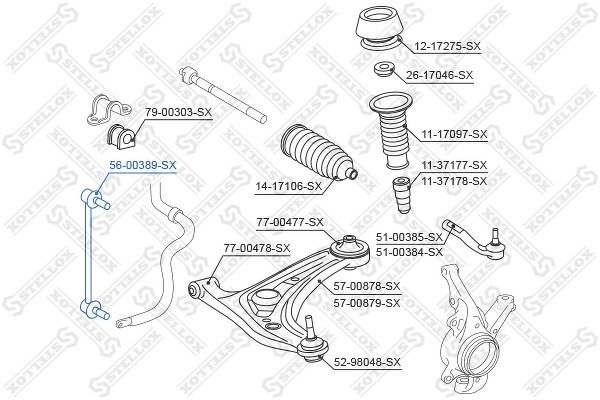 Тяга стабилизатора переднего Toyota Yaris 1.0-1.3/1.4D-4D 06>