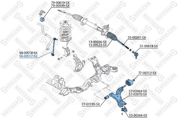 Тяга стабилизатора переднего Opel Antara, Chevrolet Captiva 2.0-3.2 05>