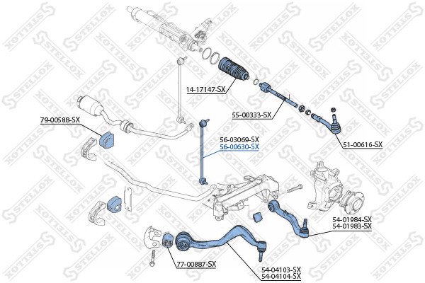 Тяга стабилизатора переднего правая BMW E65/E66 all 01>