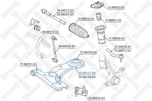 Рычаг левый Toyota RAV 4 II/III all 00>