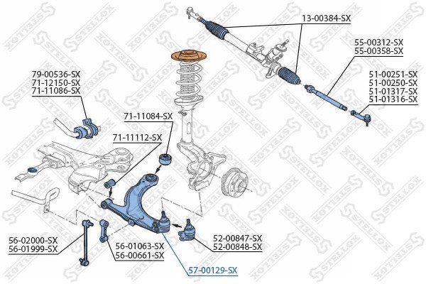 Рычаг VW Golf/Bora 97-03, Seat Toledo 98>