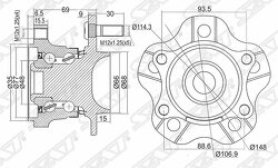 Ступичный узел задн. NISSAN TEANA #J31 2WD