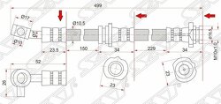 Шланг тормозной перед (Таиланд) NISSAN BLUEBIRD SYLPHY/PULSAR/SUNNY/WINGROAD/AD 98-08 RH