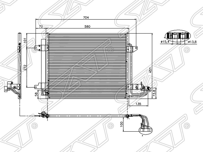 Радиатор кондиционера Volkswagen Caddy 03-15 / Touran 03-10