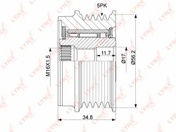 Муфта свободного хода генератора AUDI A4 1.6-1.9D 94-04 / A6 1.8-1.9D 97-05, SKODA Superb(3U) 1.8-2.0 01-08, VW Passat 1.6-2.0 96-05