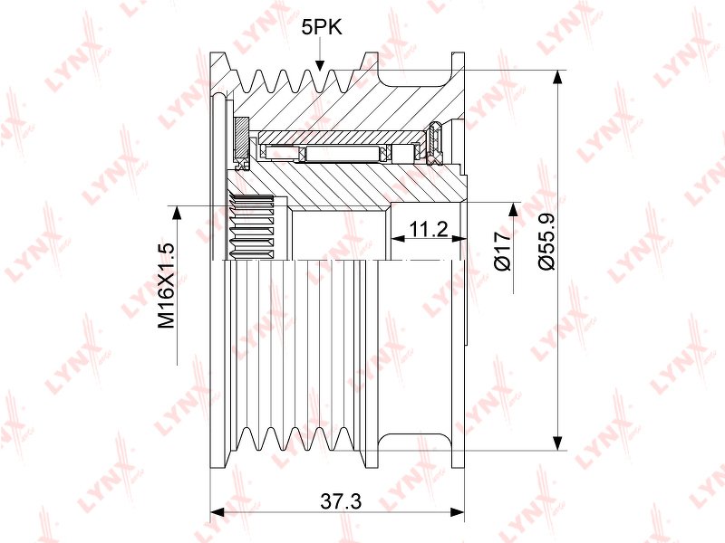 Муфта свободного хода генератора NISSAN Micra(K12) 1.5D 03-10, RENAULT Clio II 1.4-1.6 00> / Megane/Scenic II 1.4-1.6 02-09