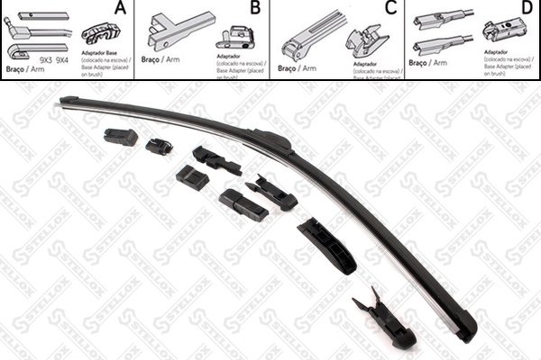 Щетка б/каркас, 8 перех. 650/26' Citroen Picasso 12/99>, Peugeot 206 9/98>