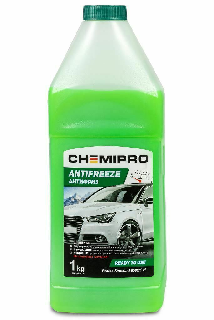 Жидкость охлаждающая Chemipro G11 готовый 1kg зеленый, 0.9л