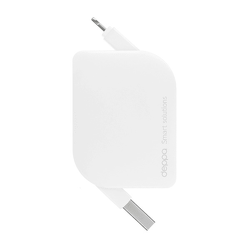 Дата-кабель Deppa USB-8-pin, c автосмоткой, 0,8м, белый