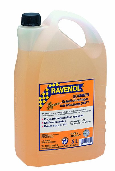 Омыватель летний концентрат ravenol sommerscheibenrkonz 1:10 (5л)