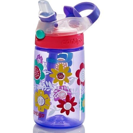Детская бутылка для воды Contigo Gizmo Flip, синия с цветами, 420 мл, 10000467