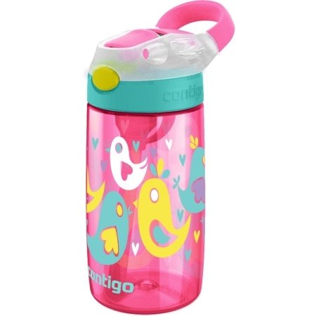 Детская бутылка для воды Contigo Gizmo Flip, розовая с птицами, 420 мл, 10000468