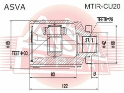 Шрус Внутренний Правый 33x42x28, ASVA, MTIRCU20