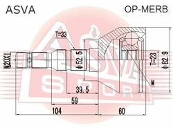 Шрус Наружный 23x52x33, ASVA, OPMERB