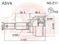 Шрус Наружный 29x49x25, ASVA, NSZ11