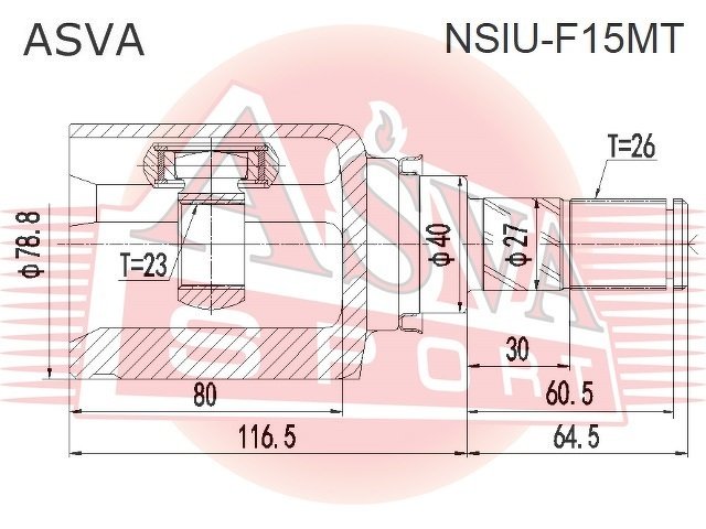 Шрус Внутренний 23x40x26, ASVA, NSIUF15MT