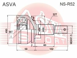 Шрус Наружный 36x56x32, ASVA, NSR52