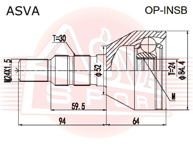 Шрус Наружный 24x51.2x30, ASVA, OPINSB