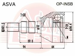 Шрус Наружный 24x51.2x30, ASVA, OPINSB