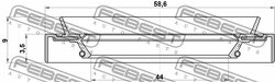 Сальник поворотного кулака Nissan Primera P11 46 x 58.5 x 3.5 x 9 12.96-12.01 (GL) Febest NOS-P11