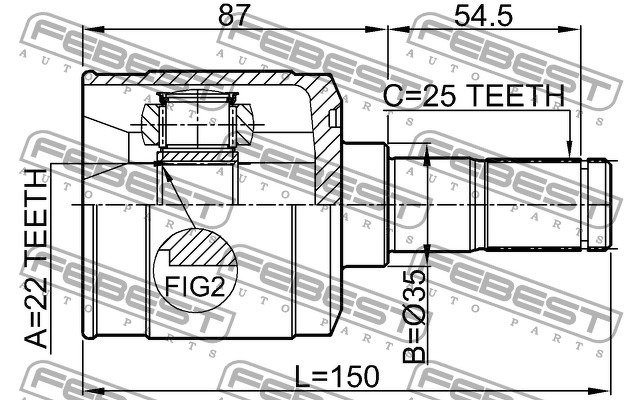 ШРУС внутренний HYUNDAI ACCENT II-III/GETZ 00- AT