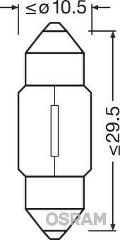 6438_лампа ORIGINAL LINE! 1шт. (C5W) 12V 10W SV8.5-8 L=31 mm качество ориг. з/ч (ОЕМ)