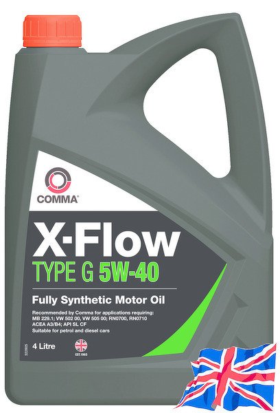 Моторное масло COMMA 5W40 X-FLOW TYPE G, 4л, XFG4L