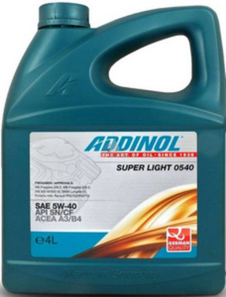 Моторное масло ADDINOL Super Light 0540 SAE 5W-40 (4л)
