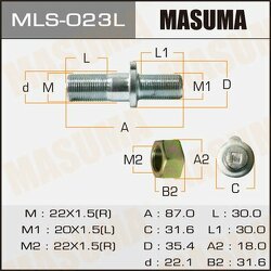 Шпилька колесная M22x1.5(R), M20x1.5(L)