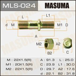 Шпилька колесная M22x1.5(R), M20x1.5(R)