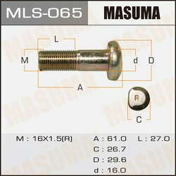 Шпилька колесная M16x1.5(R)