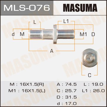 Шпилька колесная M16x1.5(R), M16x1.5(L)