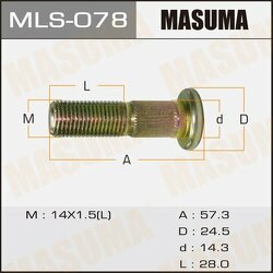 Шпилька колесная M14x1.5(L)