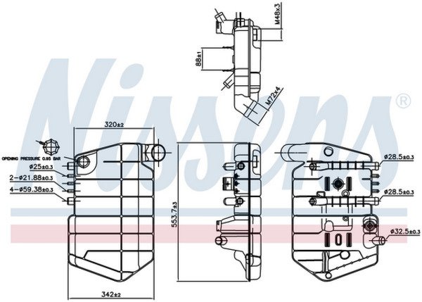 Бачок расширительный 547x337x104 11.8l daf xf95 02>