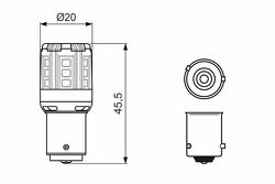 ЛАМПА PY21W 12V 1W LED RETROFIT AMBER