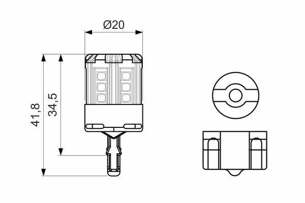 ЛАМПА W21W 12V 2,5W LED RETROFIT 6000K