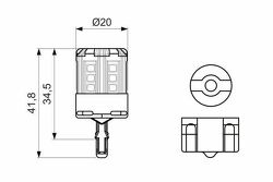 ЛАМПА W21W 12V 2,5W LED RETROFIT 6000K