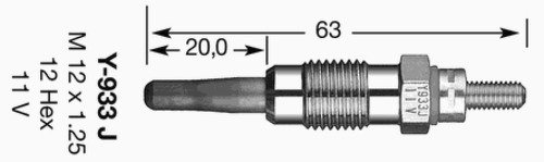 Свеча накаливания, NGK, 7947